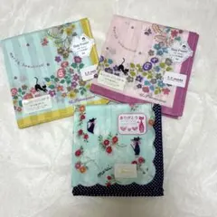 U.P renoma日本製　Hallmark韓国製　猫柄ハンカチ 3枚セットのサムネイル