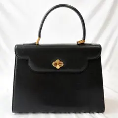 極美品 傳濱野 ハンドバッグ Fereal フェリール ゴールド金具 黒 