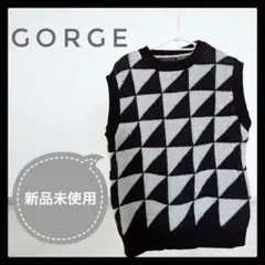 新品 GORGE 幾何学模様 ニットベスト　未使用　フリーサイズ　F レディース