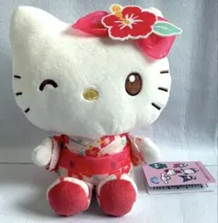 【タグ付】サンリオキャラクターズ ハイビスカス浴衣ちょいデカドール ハローキティ