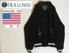 186 Holloway アメリカ製 刺繍 スタジャン ウール レザー