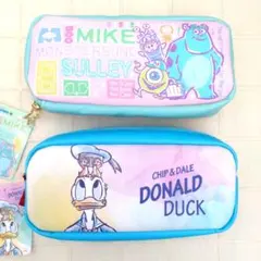 ディズニー モンスターズインク & ドナルド+チップとデール ペンケース 新品