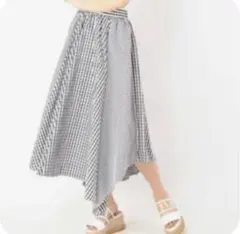 CECIL McBEE　ギンガムチェック柄ロングスカートのサムネイル