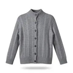 Le pivot アルパカ混 リブニットカーディガン グレー レディース