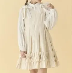 3/31まで出品　Merryjenny フリル付きキャミワンピース クリーム色