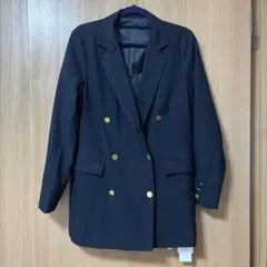 タグ付きネイビー ダブルブレストジャケット M