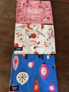 TRADER JOE'S エコバッグ クリスマスデザイン 3点セット