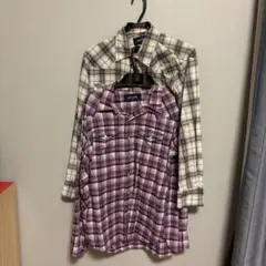 【2着セット】BACK NUMBER チェック柄 長袖シャツ M