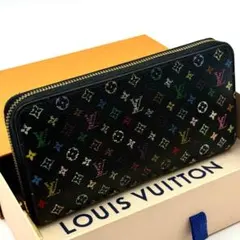 【美品】ルイヴィトン マルチカラー ジッピーウォレット 長財布 ノワール#247