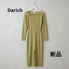 【新品タグ付き】Darich　スリットリブニットワンピース　ライム
