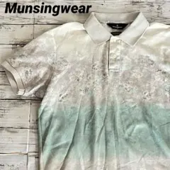 マンシングウエア　ポロシャツ　ロゴ刺繍　柄入りL PRESTIGE