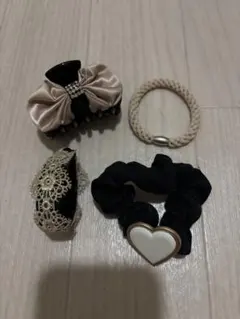 ヘアゴム、シュシュ、ヘアクリップセット