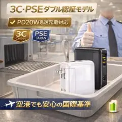 0113【3C & PSE認証 】20000mAh モバイルバッテリー
