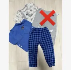 ユニクロ　UNIQLO お腹隠れるパジャマ100ミッキーマウスとノンタン