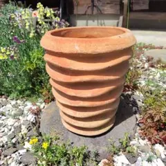 テラコッタ製 四角い植木鉢 彫刻付き スクエア鉢 - メルカリ