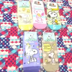 スヌーピー　レディース　ソックス　靴下　くるぶし丈　新品未使用　5足セット