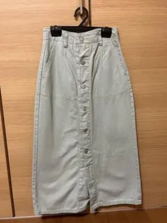 GU ライトグリーン ボタンフロント タイトスカート S