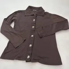 茶　カジュアルカーディガン　細身