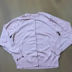 無印良品 婦人　ＵＶカット強撚コットンクルーネックカーディガン婦人Ｌ・ピンク