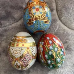装飾的な卵型オブジェクト 3個セット