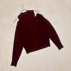 【ロペピクニック】（M）肩出しデザイン ニットセーター きれいめコーデ 長袖