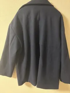 ネイビー ポリエステル ピーコート XL