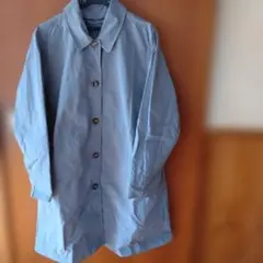 ライトブルー ボタン付きスプリングコート