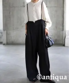 antiqua ラウンドカットサロペット　Plusサイズ