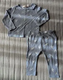 カモメ柄　ベビーパジャマ上下セット　80 Zara mini