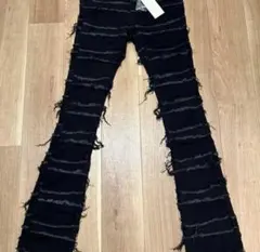 mnml クラッシュフレアデニムパンツ　黒 30