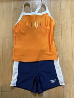 ティプネス　Reebok 水着セット 130cm オレンジ/ネイビー