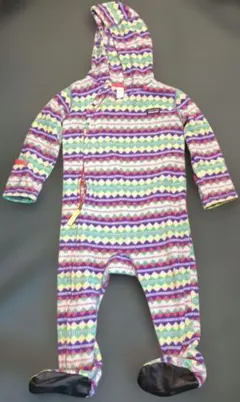 patagoniaフード付きロンパース 多色模様 90cm未満
