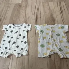 ベビーロンパース　うし柄　果物柄