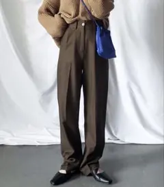 ウールライクカラータックスラックス