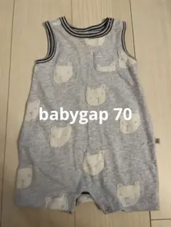 babygap クマ模様 水色 ロンパース タンクトップロンパース カバーオール
