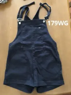 179WGミニ丈オーバーオール黒