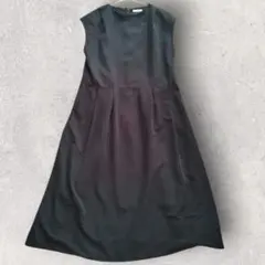 items アーバンリサーチ 黒 フレアワンピース ノースリーブ ロング