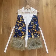 ベスト　ジレ　リメイク衣装　フォーマル　アフリカン