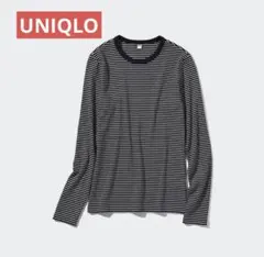 UNIQLO 黒×白　ソフトリブボーダークルーネックT 長袖Sサイズ