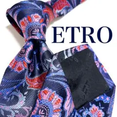 美品 エトロ ネクタイ ハイブランド ペイズリー柄 光沢 ジャガード織り 希少