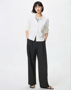 UNIQLO タックワイドパンツ ブラック