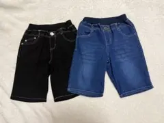 男の子 140cm ハーフパンツ 短パン ブラック ブルー 2枚セット