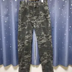 迷彩パンツ　ミリタリーパンツ　カーゴパンツ　カモ柄　ストレートパンツ　古着