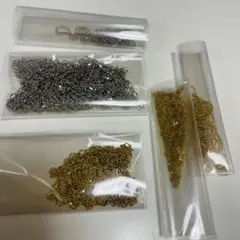 ハンドメイド　アクセサリーパーツ　金属チェーンセット シルバー ゴールド 5種