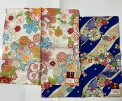 日本製 参介　和風花柄大判ハンカチ 2枚セット