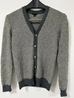 theory カーディガン グリーン系　ニット　幾何学模様