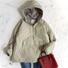 美品＊ビーミングバイビームス キルティングアノラックパーカー M ベージュ