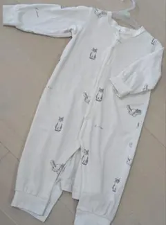 美品 ジェラートピケ ロンパース 70サイズ ホワイト 猫