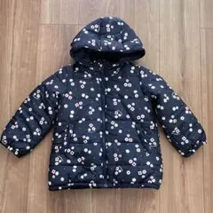 ムージョンジョン　ネイビー　花柄　通園　中綿アウター　美品
