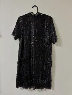 スパンコール ワンピース 膝丈 フリーサイズ